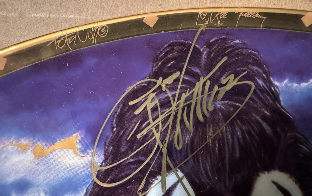 KISS ORIGINAL MEMBERS (PAUL, GENE, PETER, ACE) 1997 GARTLAN SIGNED PLATE A/P (B)