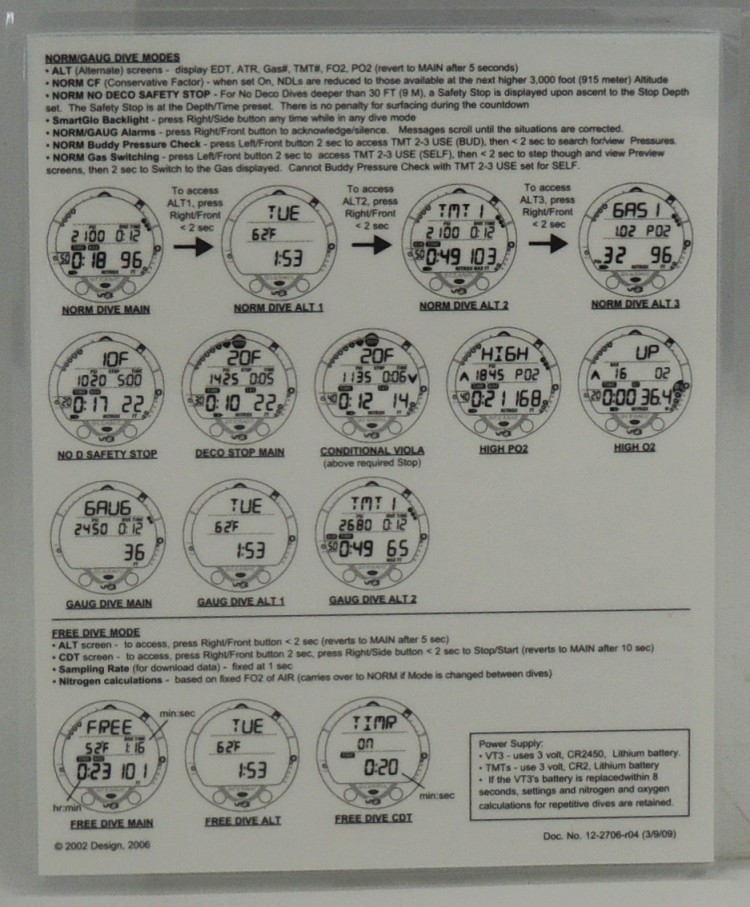 Oceanic VT3 Wireless Air Integrated Dive Computer