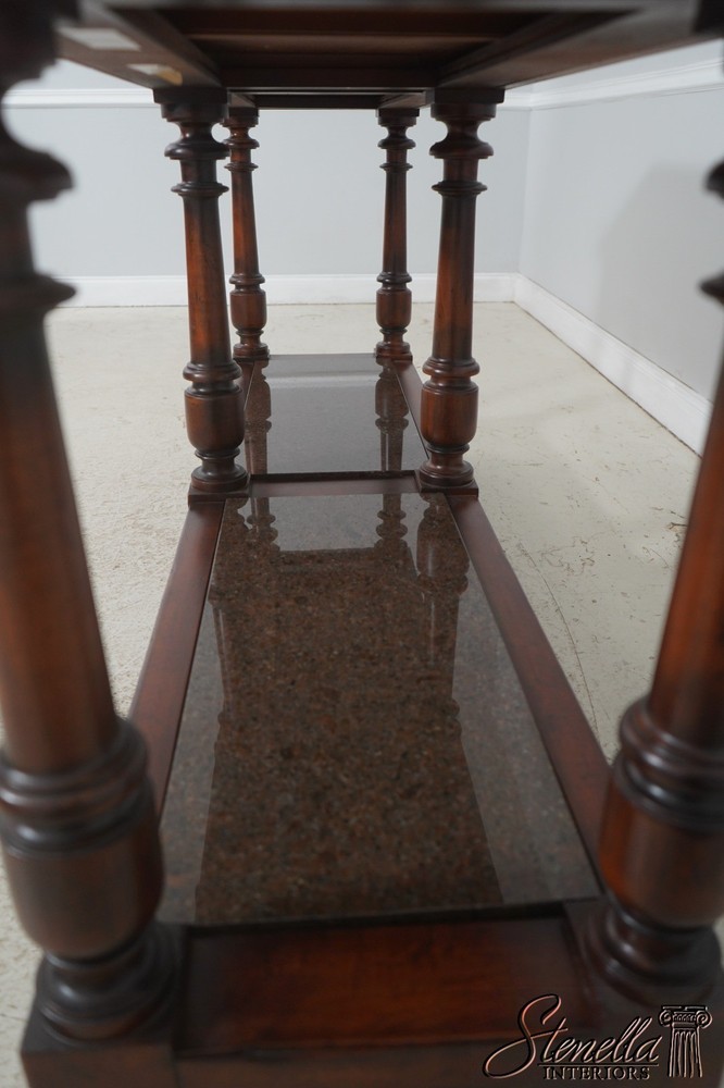 71957: HENREDON Acquisitions Walnut Finish Marble Top Server Console Table