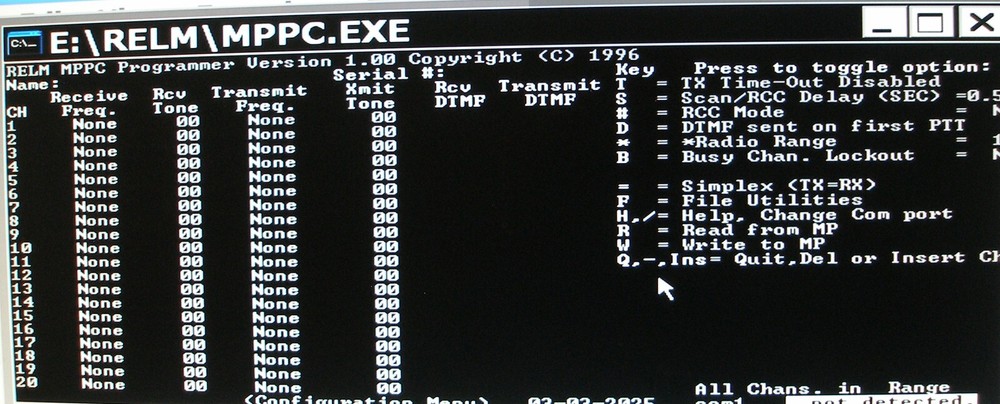 Relm Vintage Radio / Repeater Programming Software (DOS) Bundle DB DR LM RH RM +