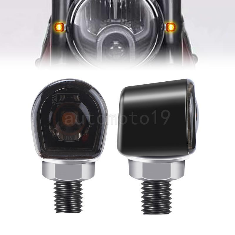 4X LED Motorcycle Turn Signals Indicator Amber Light Universal Mini Lamp Blinker