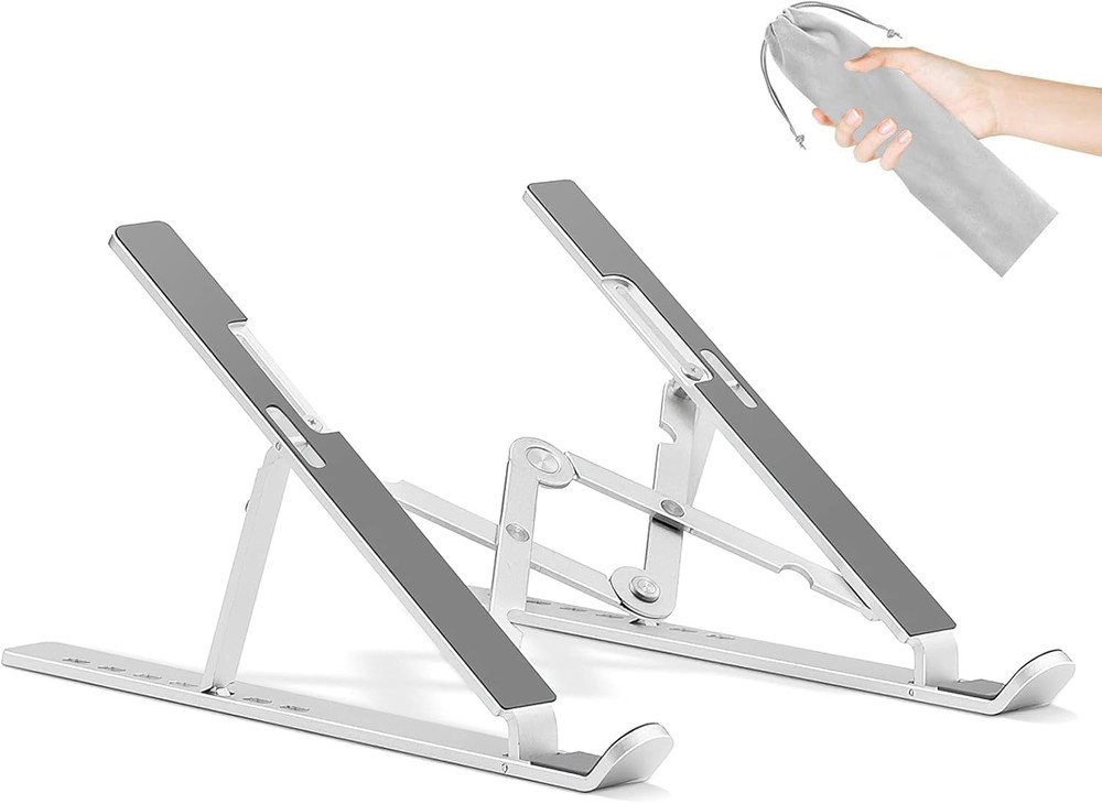 Portable Foldable Laptop Stand Aluminum Multi-Angle Travel Notebook Riser Mount