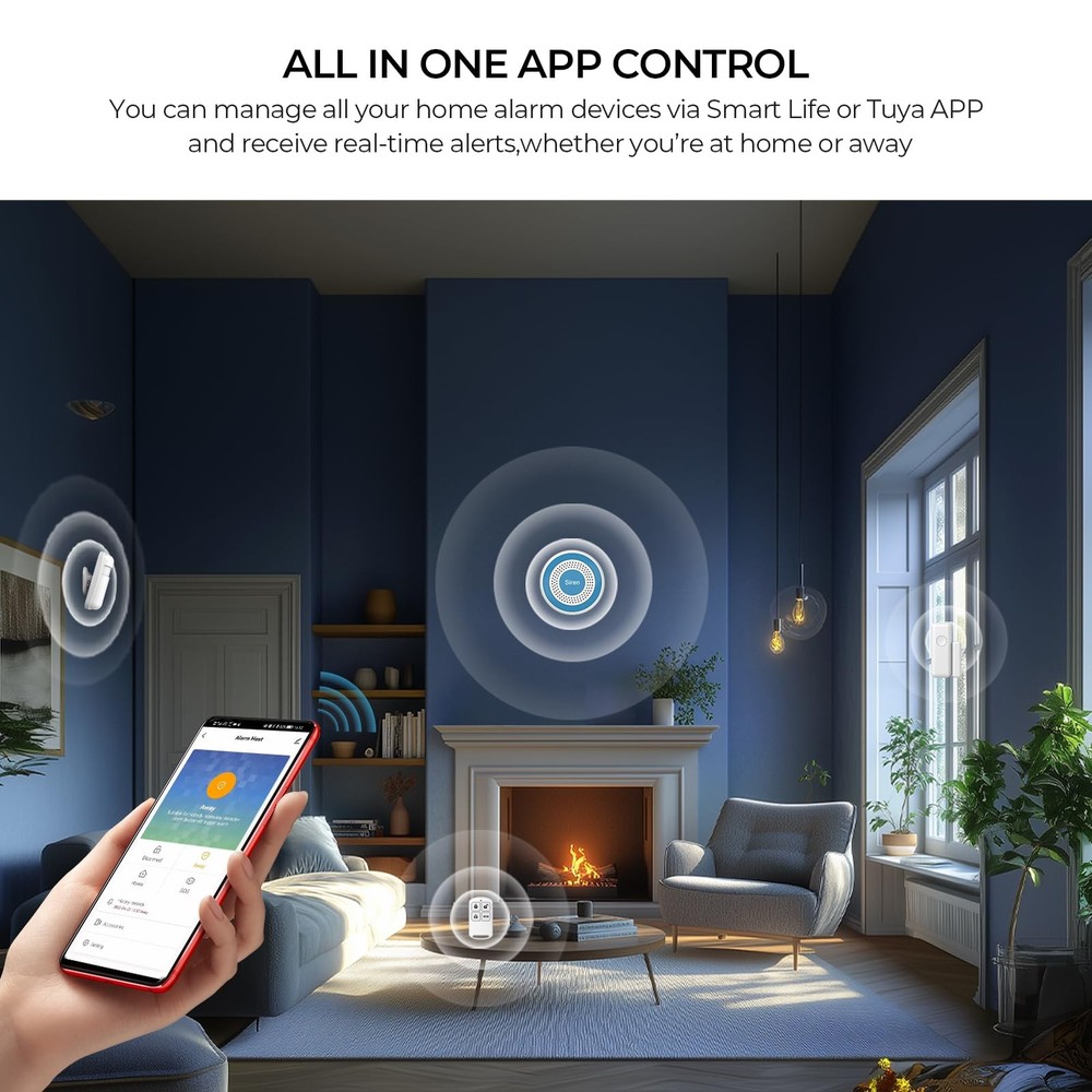 PGST Wireless Home Alarm System,Smart Security System with Instant 8 PCS