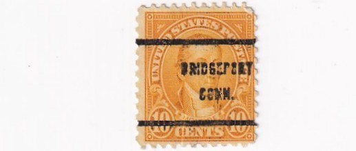 STAMP US SCOTT 642 "Monroe" 10 CENT 1942 PRECANCEL BRIDGEPORT - N