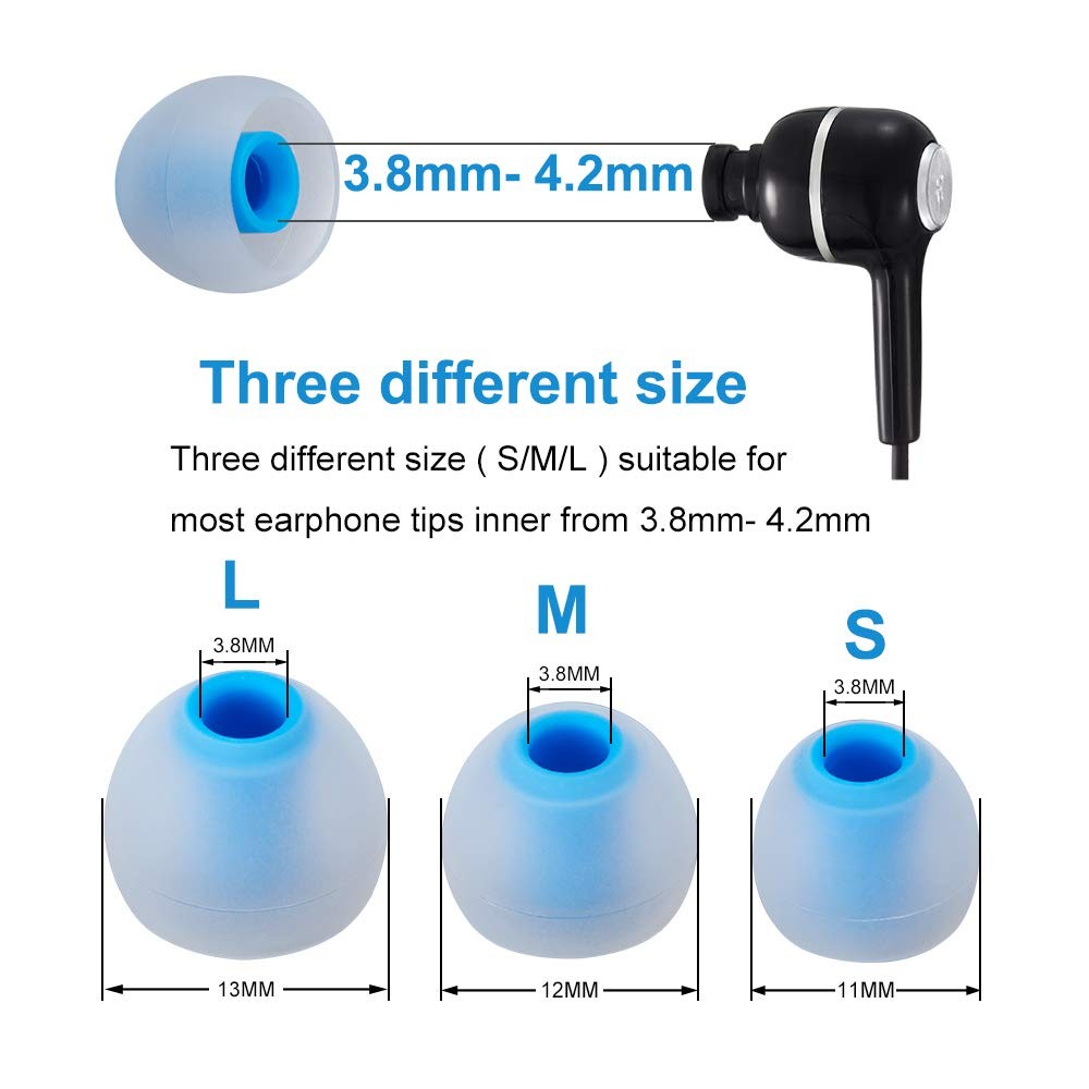 Earbud Tips Soft Silicone Earbuds Replacement Small/Medium/Large, color14