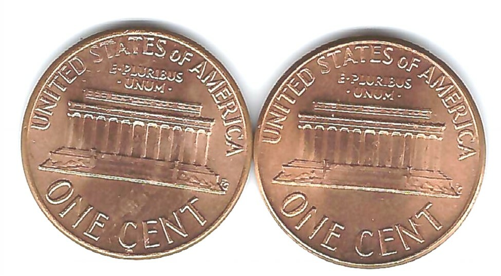 1976 P & D Brilliant Uncirculated Two Lincoln cent coins!