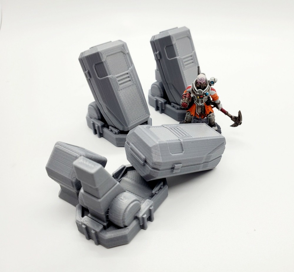 3d Printed Terrain. Sci-fi Stasis Pods