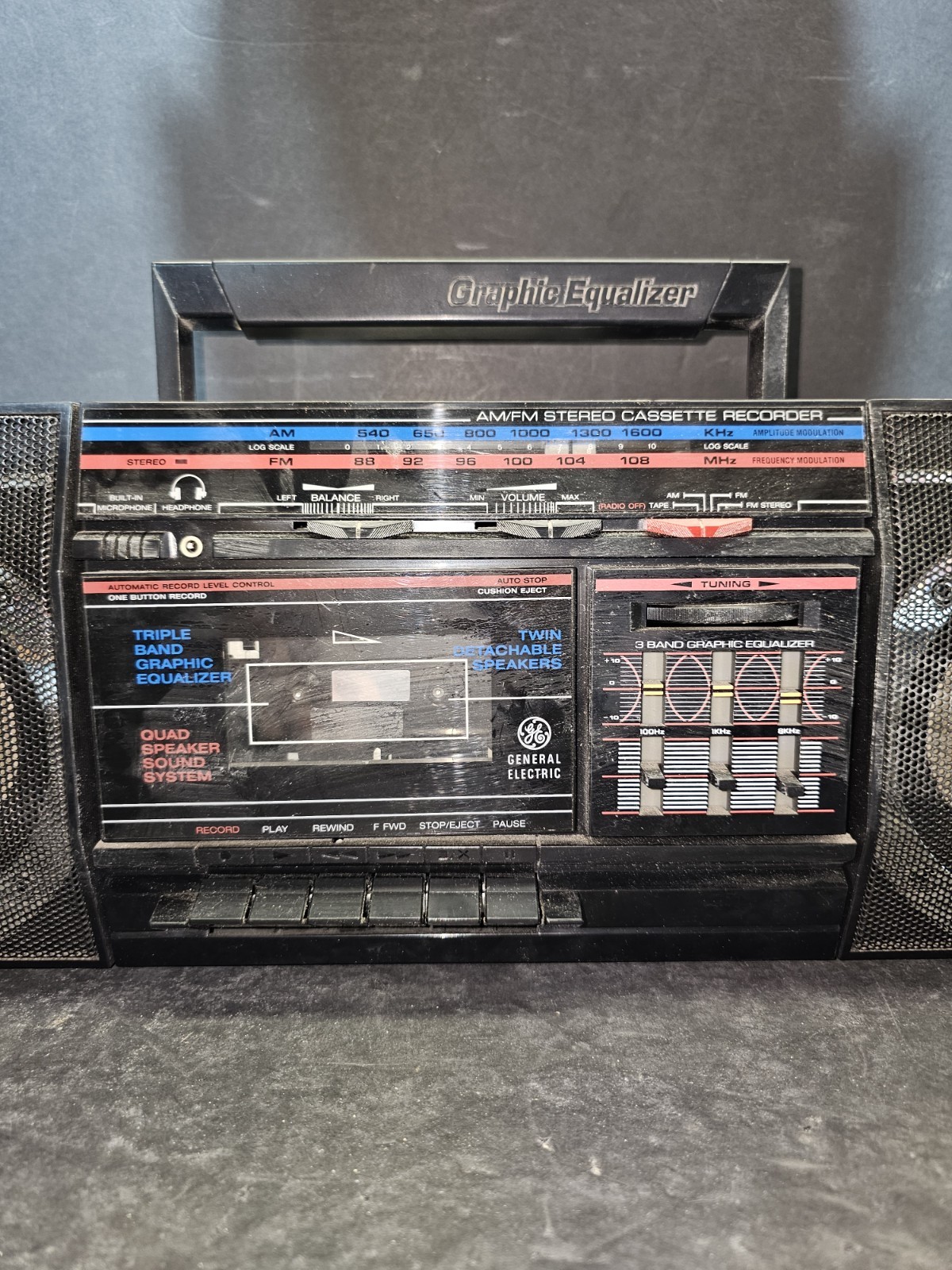 Vintage GE General Electric Boombox Model 3-5663A Radio Cassette Player - Tested