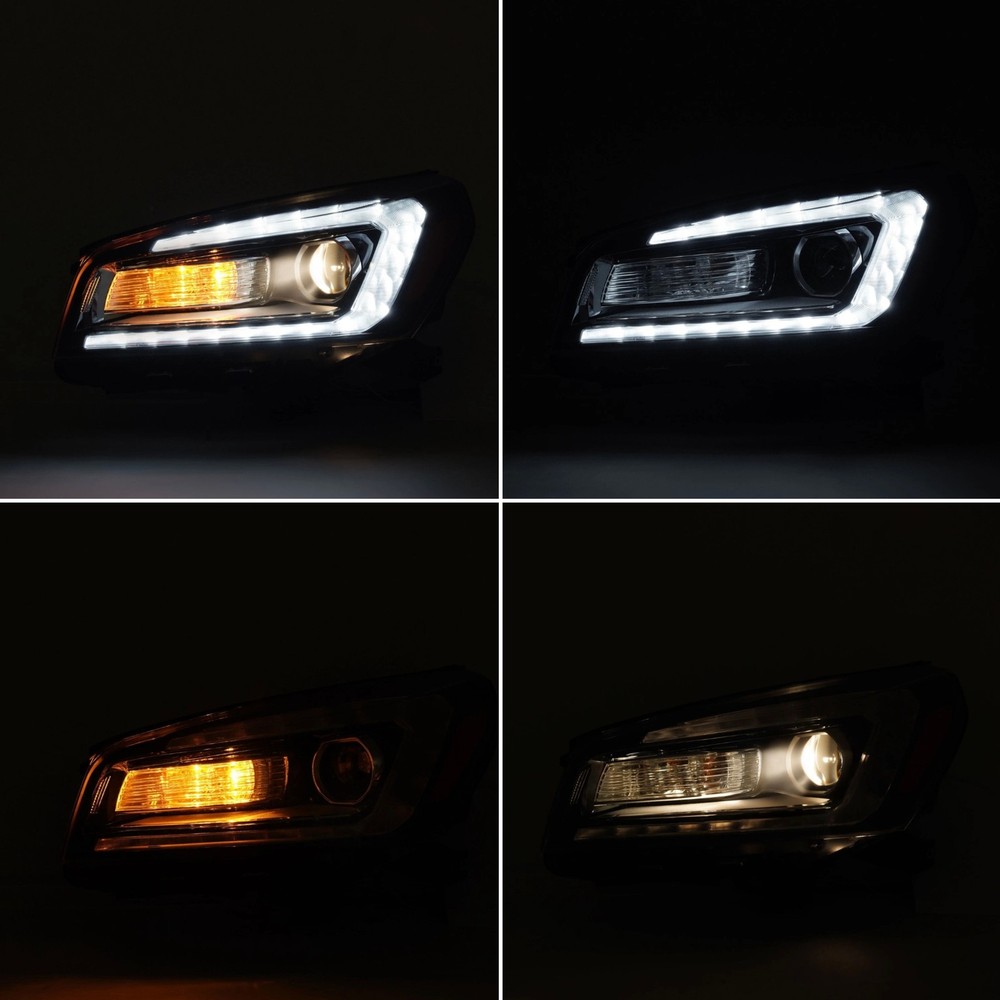 For 2013-2016 GMC Acadia Halogen Headlight w/ LED DRL Projector Left+Right Pair
