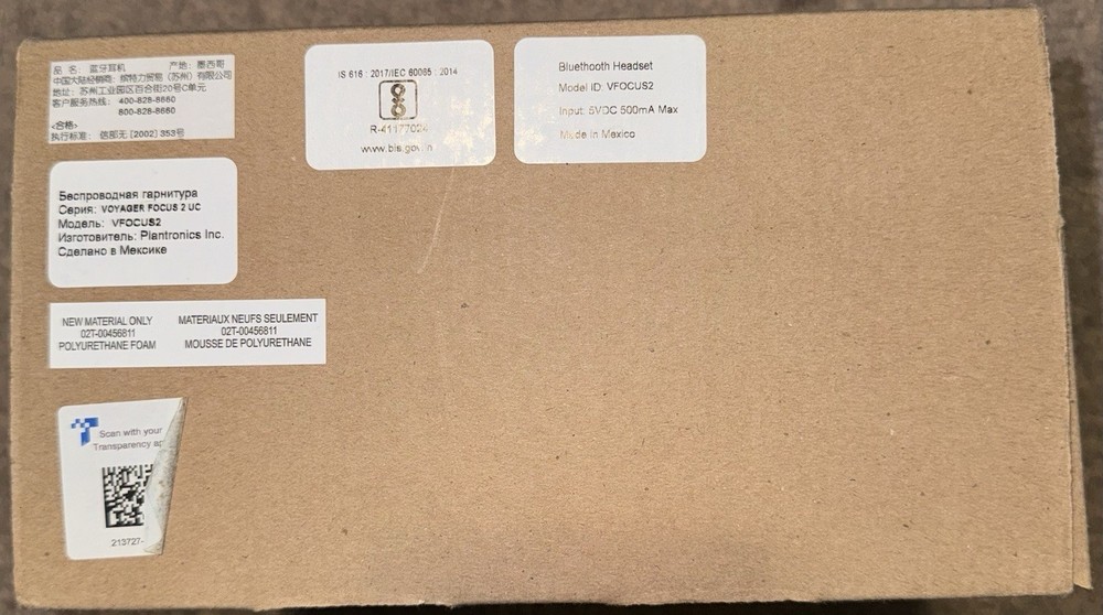 *EMPTY BOX ONLY* Poly Voyager Focus 2 UC Wireless Headset Microsoft Teams