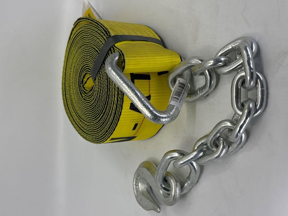 3"X30' Winch Strap with Chain Hook 4 Pack