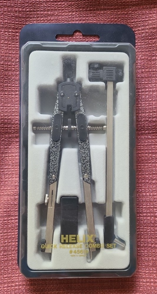 New Helix Model 45619 Drafting Compass Quick Release Combo Set Made in Germany