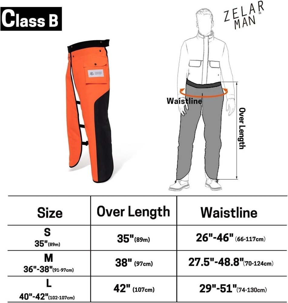 Chainsaw Chaps Apron 8 Layer Wrap Adjustable Protective Chain Saw Pants ZELARMAN