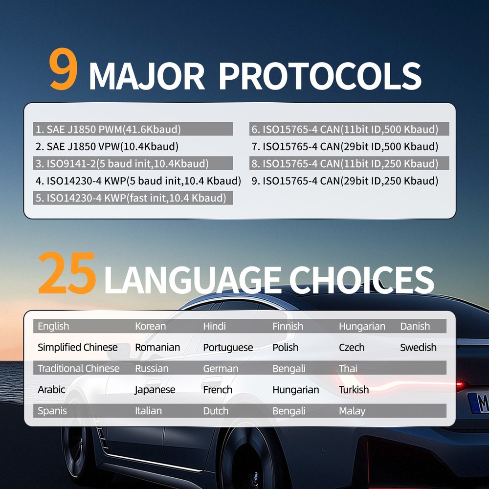 AUIMSOCO Bluetooth OBD2 Car Detection Scanner Code Reader Tool For IOS Android