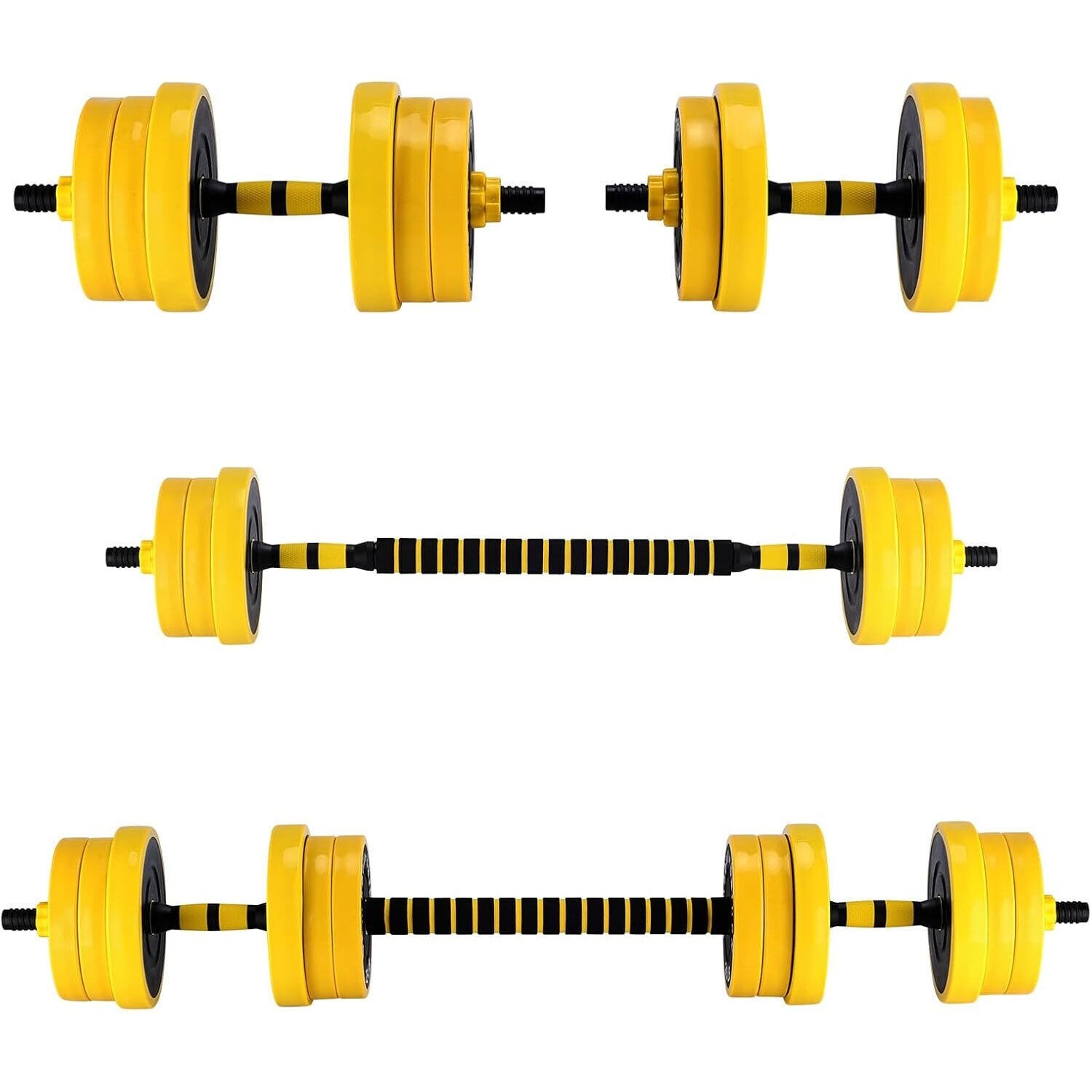 Adjustable Weight Dumbbell Set 33 LBS Cap Gym Home Barbell Plates Body Workout