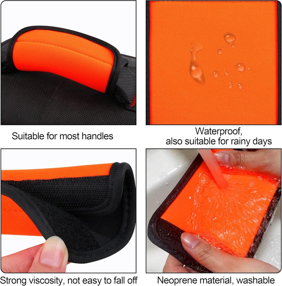 6 Pack Luggage Handle Wrap, Wraps for 4.5 inch, Orange