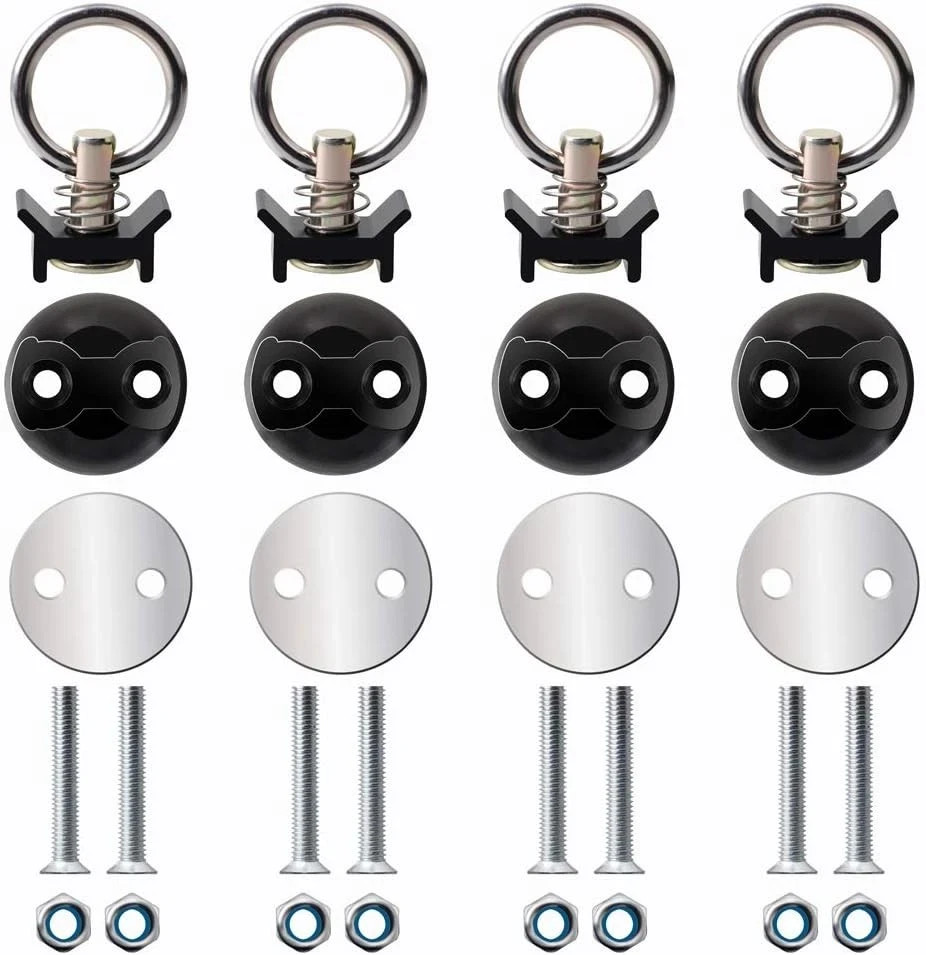 Round Tie Down Anchor Point Kit Bolt on Track Fitting with Quick Release Comp...