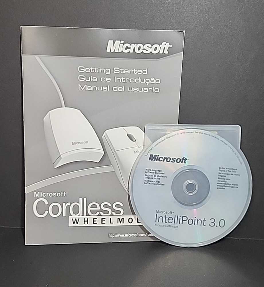 Microsoft Cordless Wheel Mouse Installation CD & Manual, PS/2 Version *NO MOUSE*