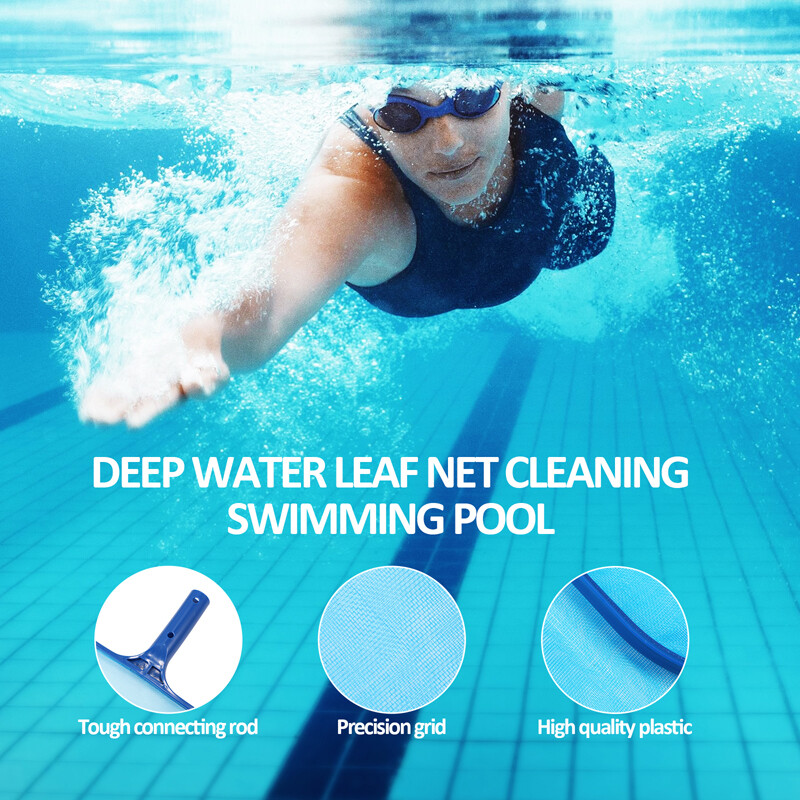 Swimming Pool Skimmer Net Mesh Telescopic Pole Extra Large Deep Bag Leaf Cleaner