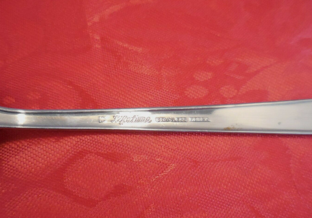 SILVER LEAVES Pattern Lifetime Stainless 3 Piece Serving Set E5A