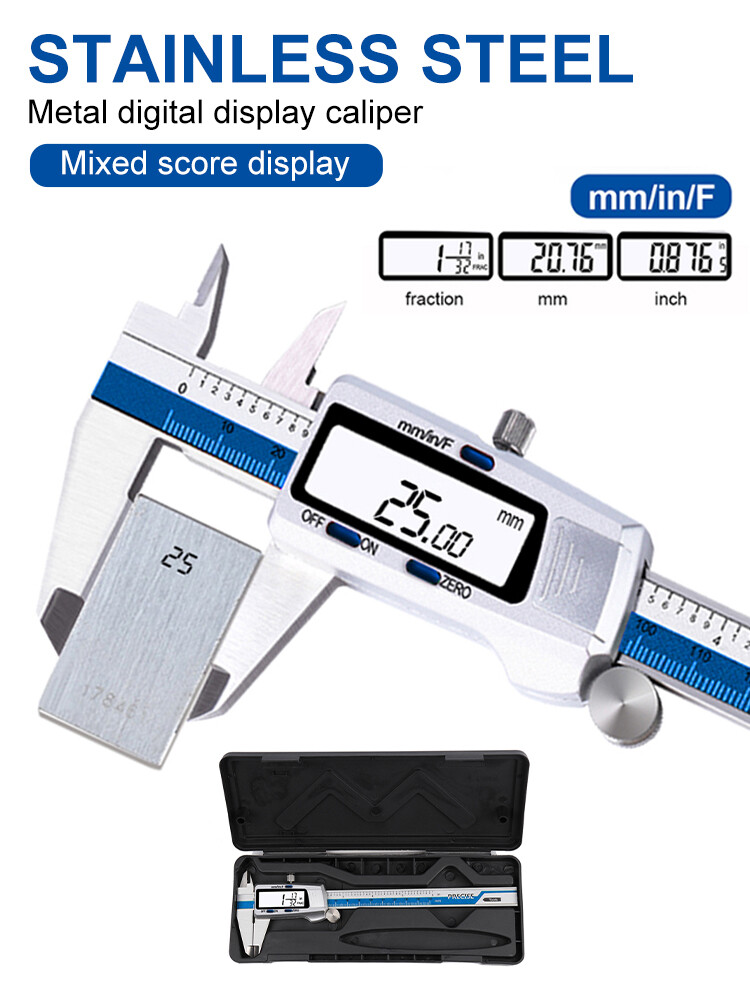 150mm Digital Caliper Stainless Steel LCD Vernier for Depth Inner Outer Diameter
