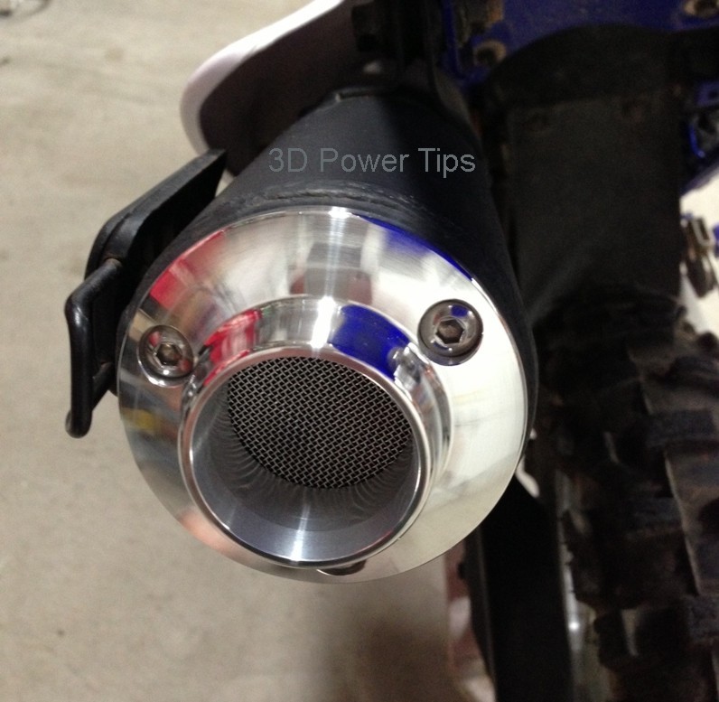 YAMAHA TT-R50 TT-R110 TT-R125 TTR EXHAUST 2D POWER TIP w/ SPARK ARRESTOR SCREEN