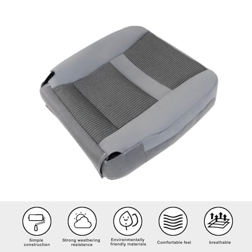 SecosAutoparts Front Driver Side Bottom Replacement Cloth Seat Cover Gray