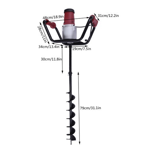 Hole Digger Machine Garden Adjustable Auger Electric Drill Machine +4 Inch Bit
