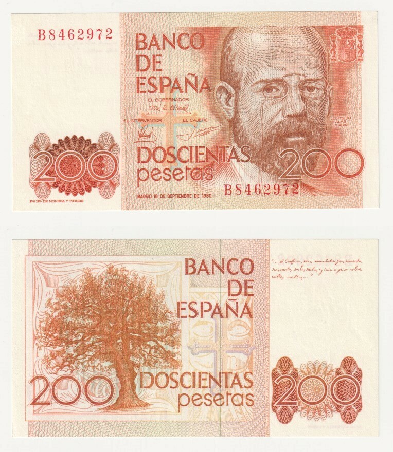SPAIN 200 Pesetas Banknote (1980) P.156 - UNC