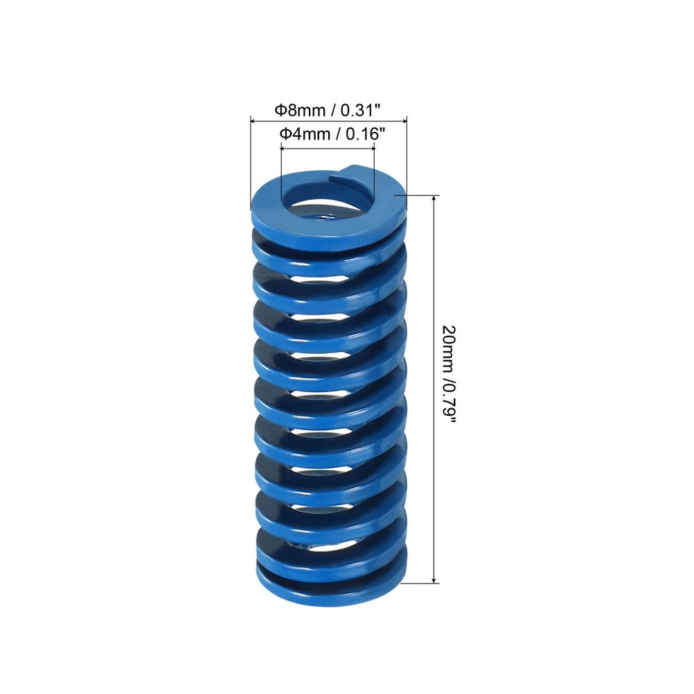 3D Printer Compression Springs 8mm x 20mm Light Load Die Spring Blue 6Pack