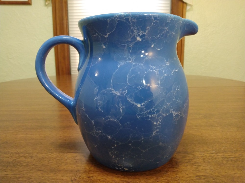 Lillian Vernon Ceramic Blue Pitcher Juice Pitcher