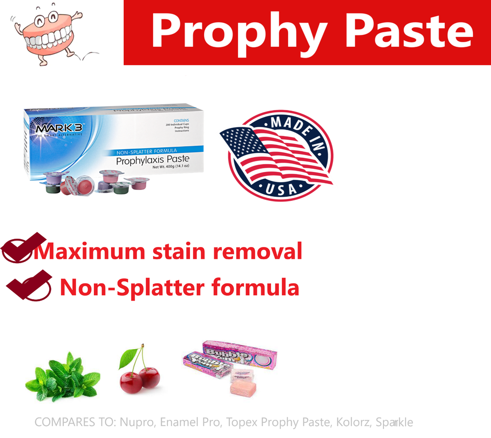 Dental Prophy Paste Upto 600 cups Prophylaxis Non Splatter Mark3 All Grit Type