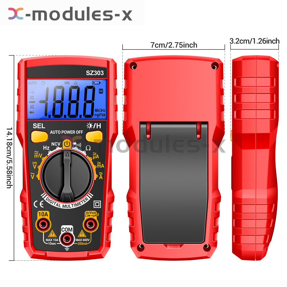 ANENG SZ303 Digital Multimeter Backlight Voltmeter Resistance AC DC Meter Tester