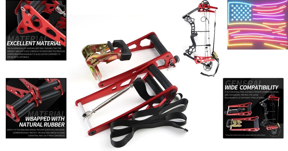 Universal Compound Bow Portable Archery Aluminum Alloy Bow Vise String Replac...