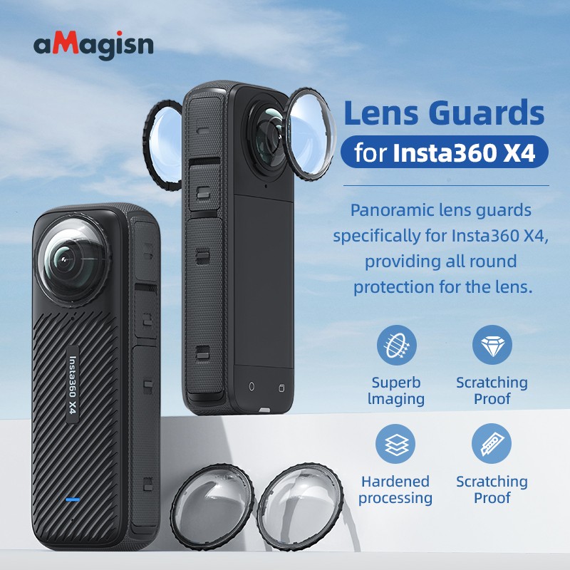 Snap-on Quick Release Mount Lens Guards Protector Cover Lens Cap for Insta360 X4