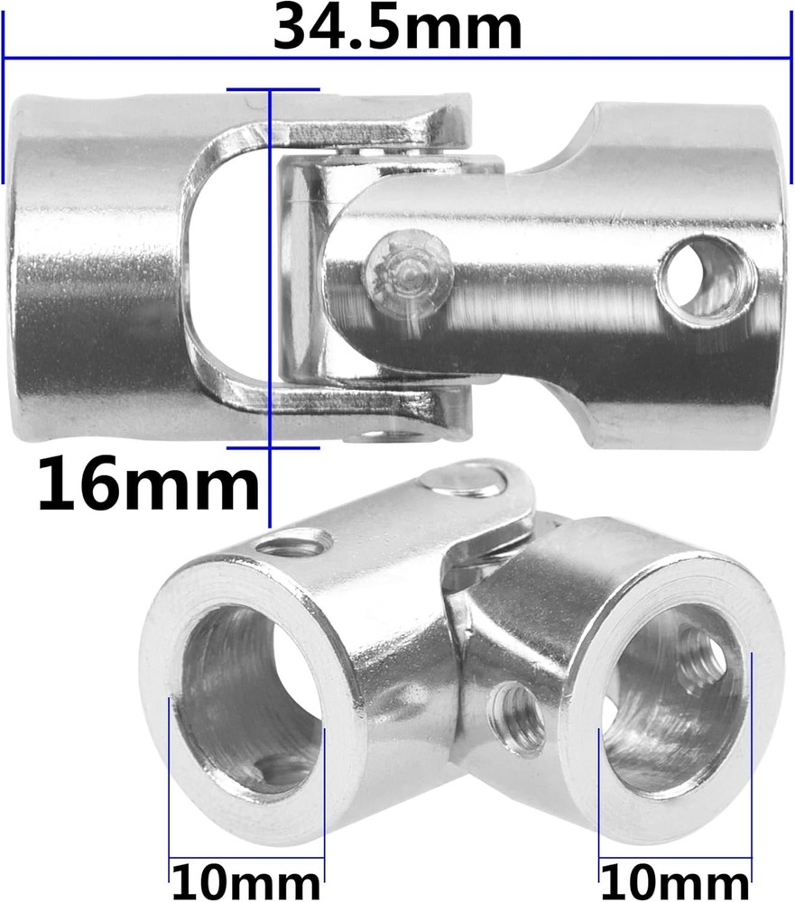 3Pack Universal U Joint Coupler Rotatable Steering Shaft Coupling Motor Conne...