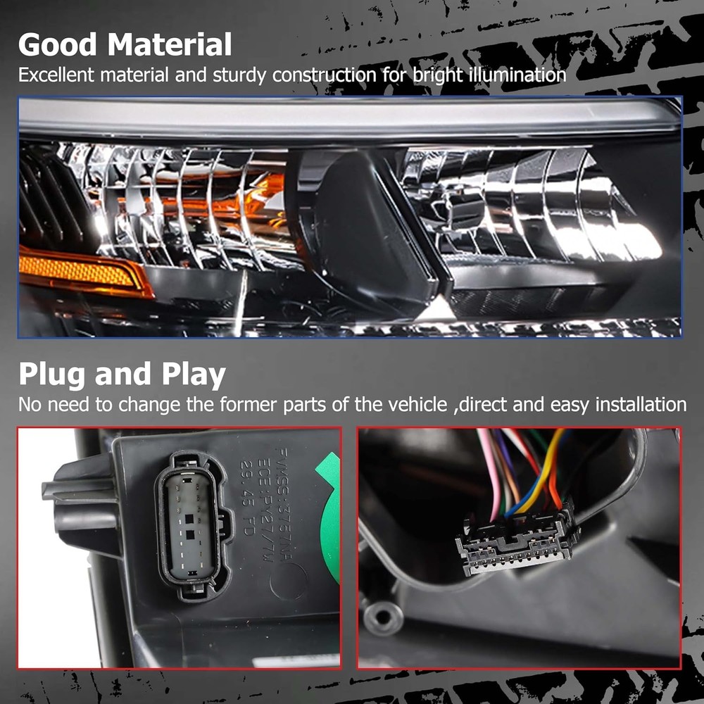 Passenger Side Headlights Assembly Halogen with DRL Replacement for Explorer