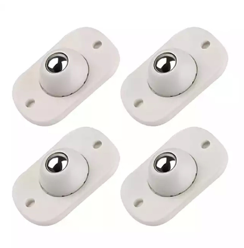 4pc Mini Swivel Caster Wheels Self Adhesive Stainless Steel Rolles for Furniture