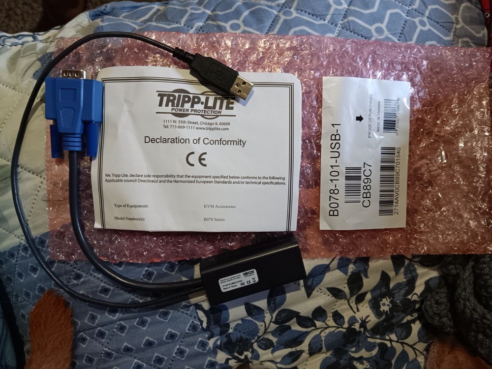 Tripp-Lite Black Blue B078-101-USB-1 USB Black Server Interface Unit