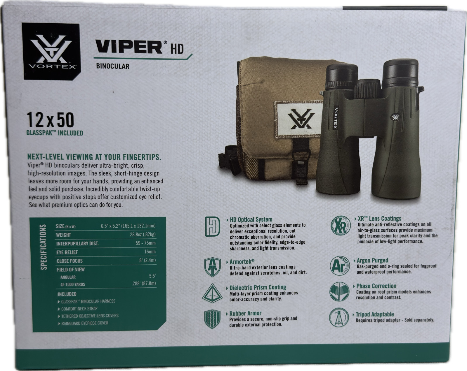 Vortex V203 Viper HD 12x50 Binocular (New in Box/Unused)