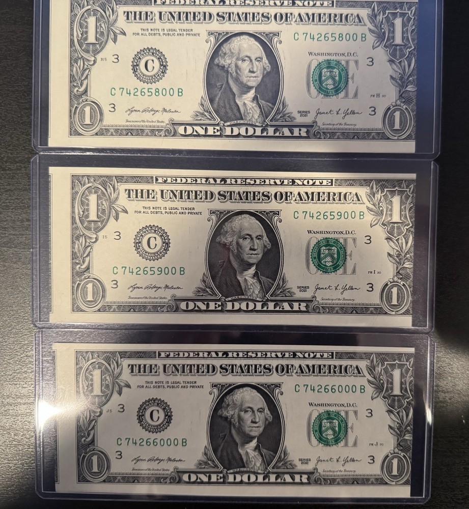 Lot 10 $1 Error Notes – 5 MAJOR Miscut (4 Show Note) + 5 Serial Error/Ladder UNC
