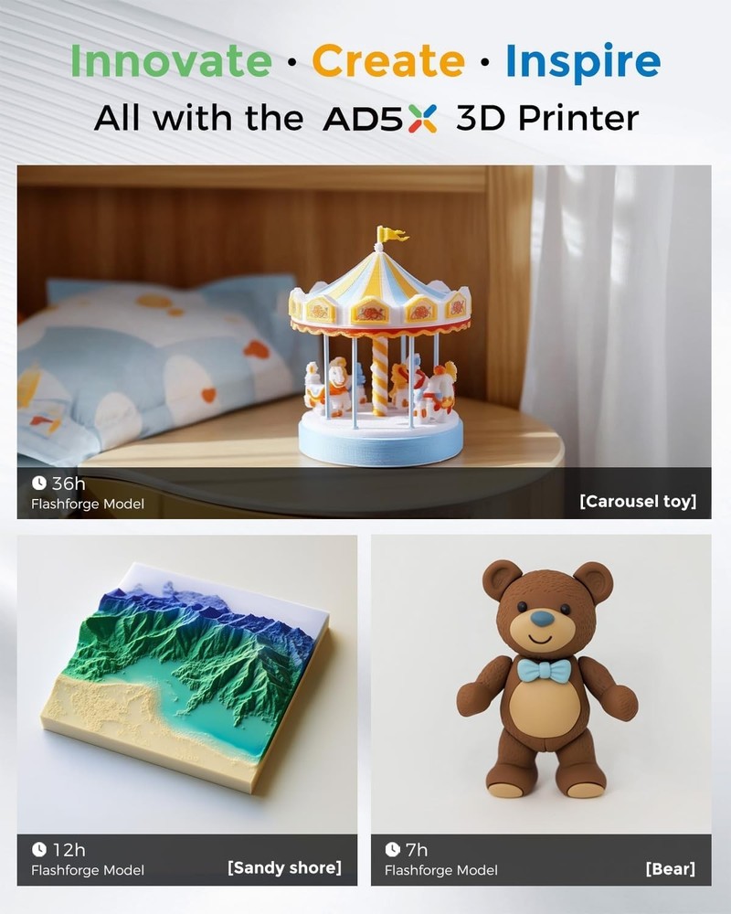 Multi-Color 3D Printer 4 Colors with IFS, Fully Auto Leveling FDM 3D Printer ...