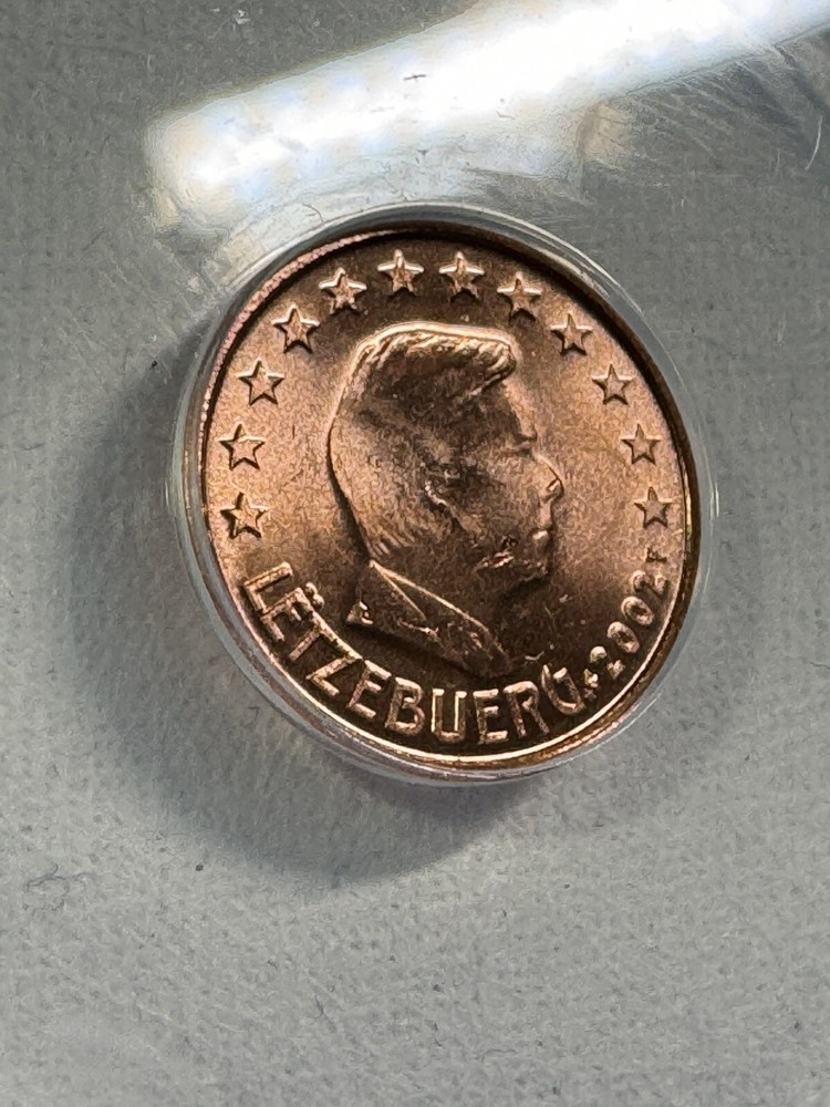 2002 Luxembourg 1 Cent Graded MS 65 RD by ANACS