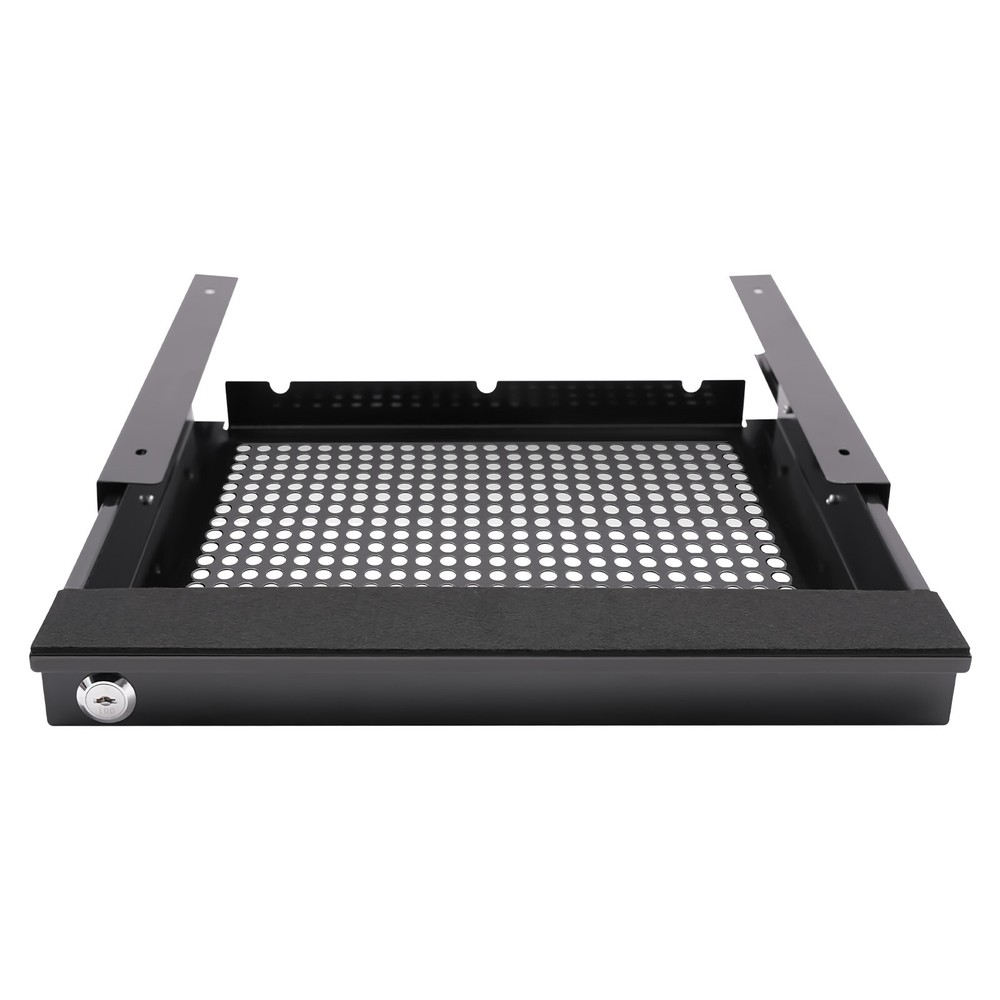 14” Modern Sliding Pull-out Drawer Storage Organizer for Standing Desks Black