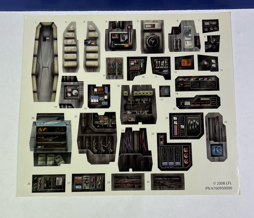 Star Wars 2008 LFL Legacy Collection Millennium Falcon Unused Sticker Sheet OEM