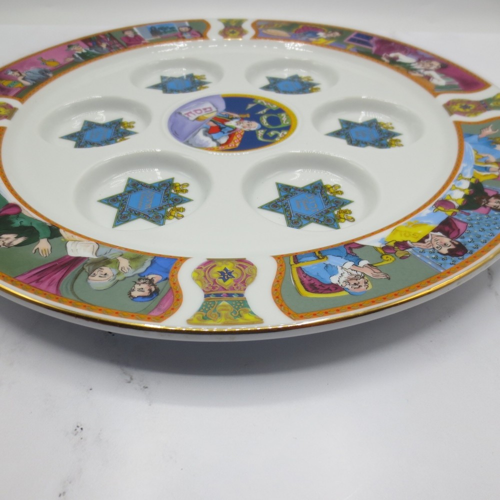Fred Spinowitz Seder Passover Plate 13 1/2" Round Ceramic