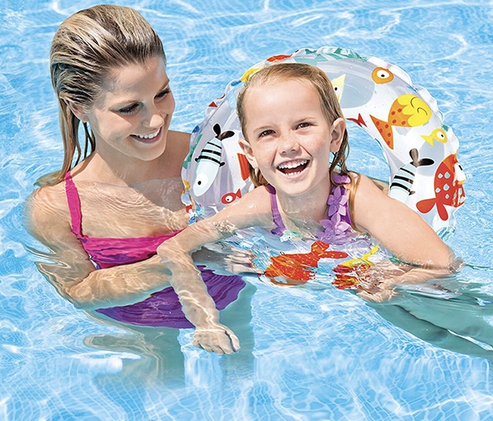 INFLATABLE Swimming Pool Lively Print RING 20" INTEX Pool Float NEW