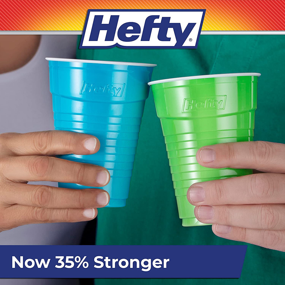 Assorted 16 oz Disposable Plastic Cups, 100 Count for Parties