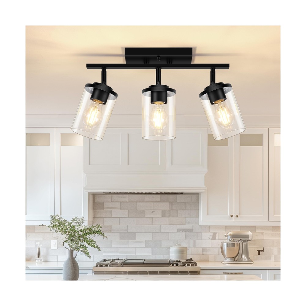 FadimiKoo 3-Lights Semi Flush Mount Ceiling Light, Adjustable Kitchen Light F...