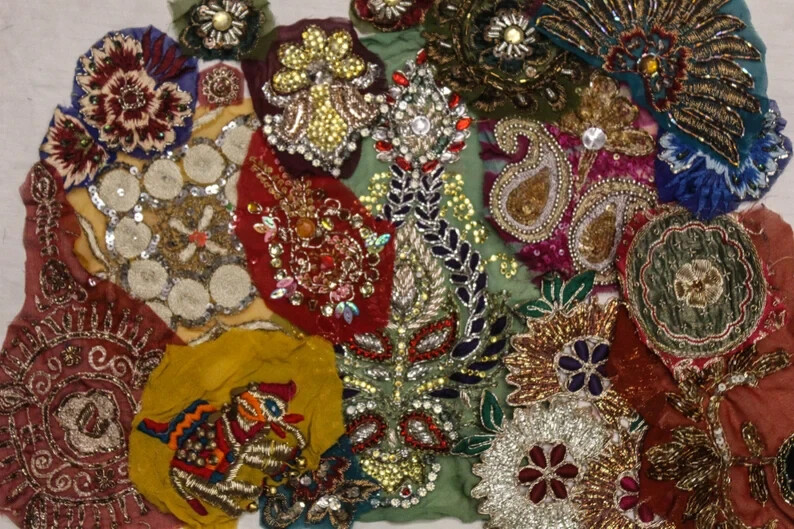 25 Pack of Boho Scarp Trim Snippets Junk Journal Mixed Media Embellishment Craft